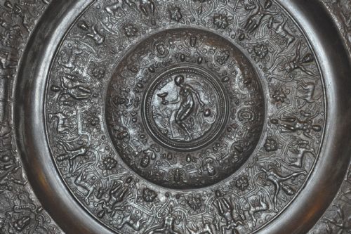 LARGE BRONZE PLATE GRAND TOUR PIECE CLASSICAL DECORATIONC 1870 - ADDITIONAL PHOTO 1