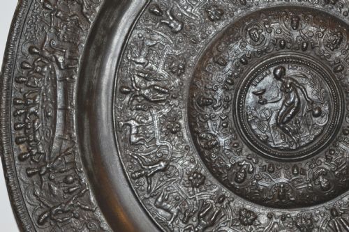 LARGE BRONZE PLATE GRAND TOUR PIECE CLASSICAL DECORATIONC 1870 - ADDITIONAL PHOTO 2