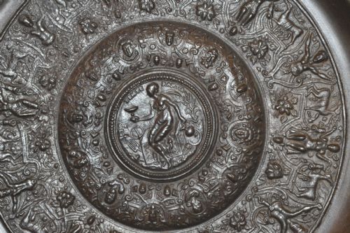 LARGE BRONZE PLATE GRAND TOUR PIECE CLASSICAL DECORATIONC 1870 - ADDITIONAL PHOTO 3