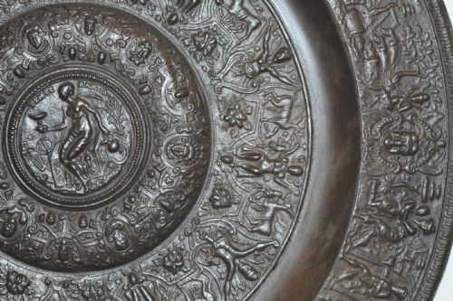 LARGE BRONZE PLATE GRAND TOUR PIECE CLASSICAL DECORATIONC 1870 - ADDITIONAL PHOTO 4