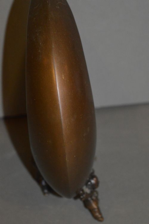 JAPANESE BRONZE INCENSE BURNER C 1920 UNUSUAL CRESCENT MOON SHAPE - ADDITIONAL PHOTO 3