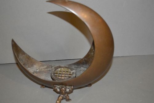 JAPANESE BRONZE INCENSE BURNER C 1920 UNUSUAL CRESCENT MOON SHAPE - ADDITIONAL PHOTO 4