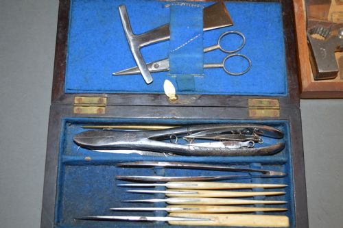 fig 2. 3 Boxes Surgeons Campaign Instruments, c 1890,With Provenance.