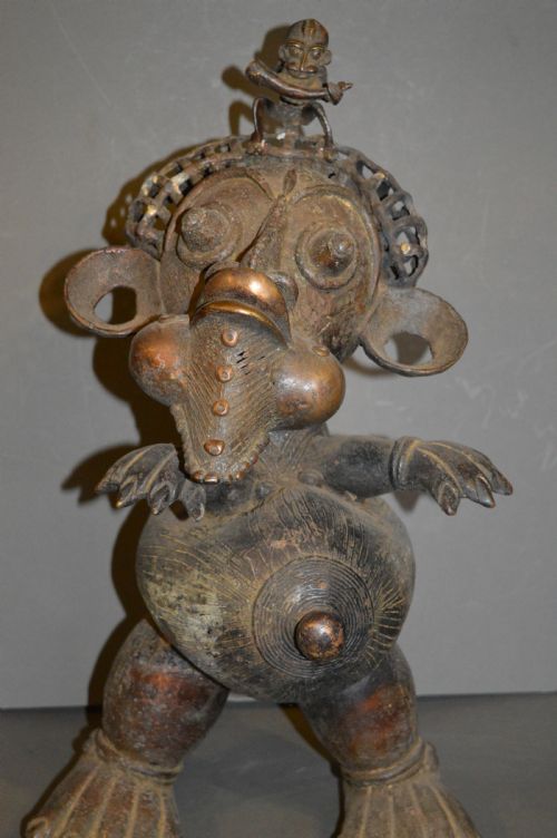 Large (6kg) African Bronze Maternity Statue, C1920
