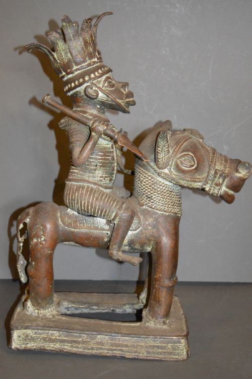 Large (7kg) African Benin Bronze Statue, C 1920