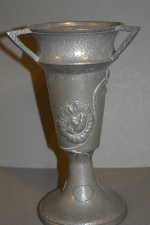 Large (1.2 Kg) Art Nouveau Pewter Vase, C1900