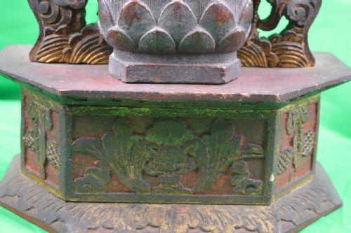 fig 2. Chinese Bronze Buddha On Carved Altar,c1850
