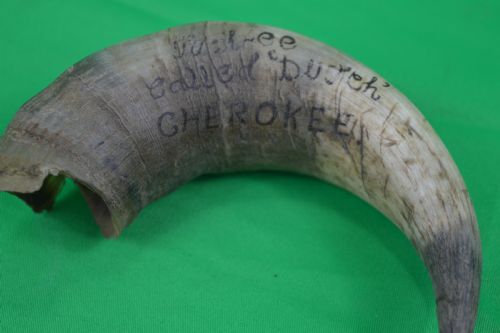 Horn Scrimshaw Native American Cherokee Interest, C1810