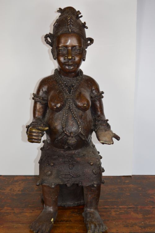 Large (25kg) African Bronze Maternity Statue, C1920