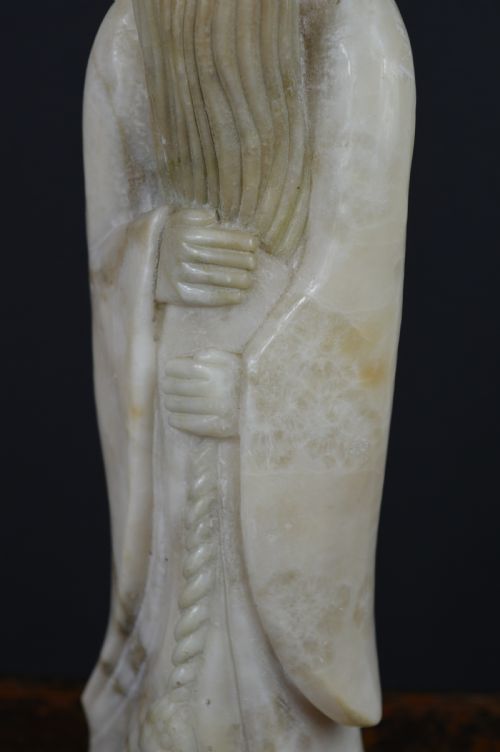 LARGE CHINESE HARDSTONE SAGE STATUE C1890 - ADDITIONAL PHOTO 5
