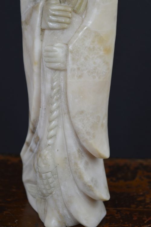 LARGE CHINESE HARDSTONE SAGE STATUE C1890 - ADDITIONAL PHOTO 6