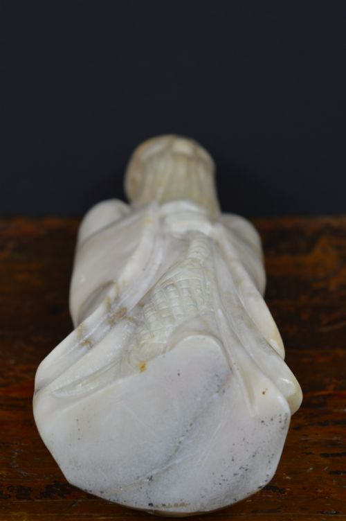 LARGE CHINESE HARDSTONE SAGE STATUE C1890 - ADDITIONAL PHOTO 7