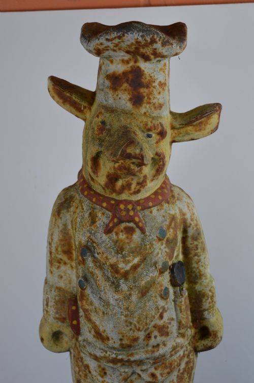 fig 1. Huge Cast Iron Butchers Window Display Pig, c1890