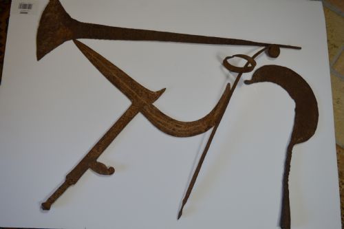 4 Large African Iron Currency Pieces, C1890