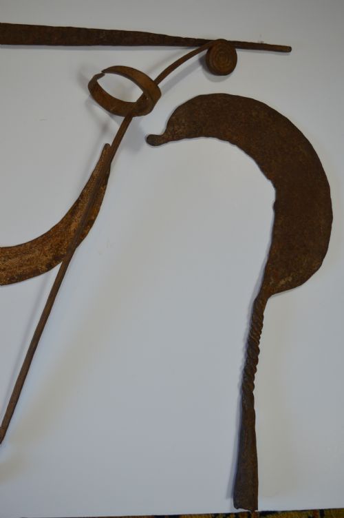 fig 1. 4 Large African Iron Currency Pieces, c1890