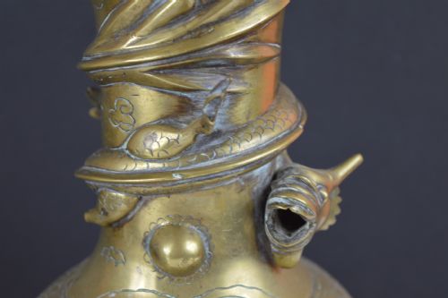 LARGE CHINESE BRONZE DRAGON VASE C1890 - ADDITIONAL PHOTO 2