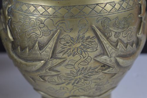 LARGE CHINESE BRONZE DRAGON VASE C1890 - ADDITIONAL PHOTO 7