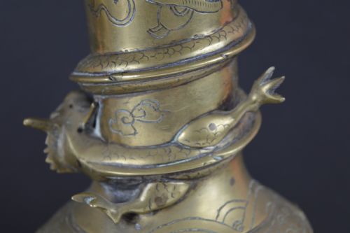 LARGE CHINESE BRONZE DRAGON VASE C1890 - ADDITIONAL PHOTO 8