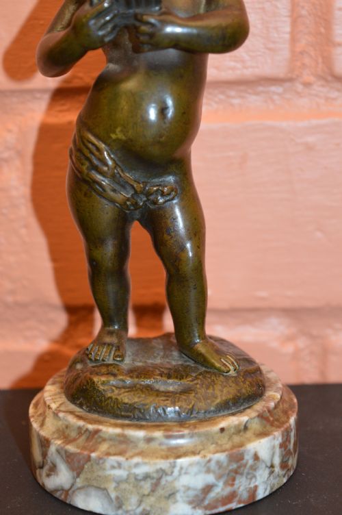 GRAND TOUR BRONZE CUPID STATUE SIGNED CLODION C1800 - ADDITIONAL PHOTO 2