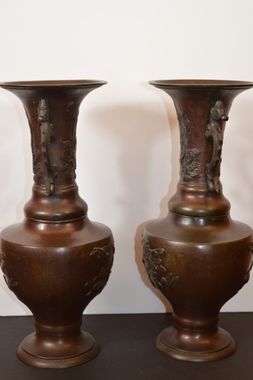PAIR LARGE 36KG CHINESE BRONZE ALTAR VASESC1880 - ADDITIONAL PHOTO 12