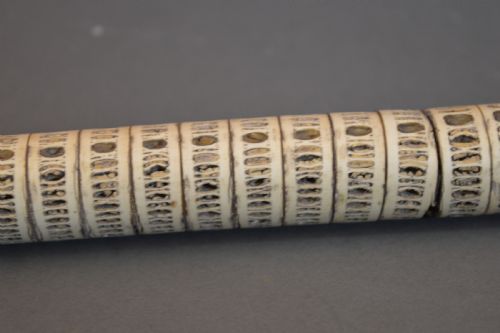 SHARK VERTEBRAE WALKING STICK HORN HANDLE C1860 - ADDITIONAL PHOTO 3