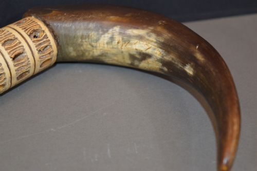 SHARK VERTEBRAE WALKING STICK HORN HANDLE C1860 - ADDITIONAL PHOTO 4
