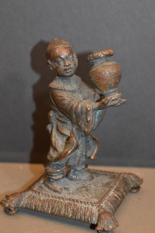 Japanese Bronze Statue, Boy Carrying Vase,c1880