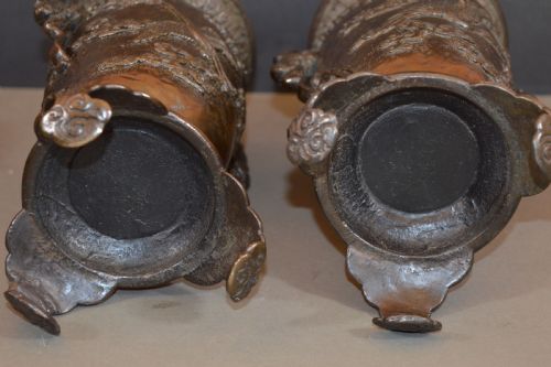 FINE PAIR JAPANESE BRONZE VASESC1880 - ADDITIONAL PHOTO 10