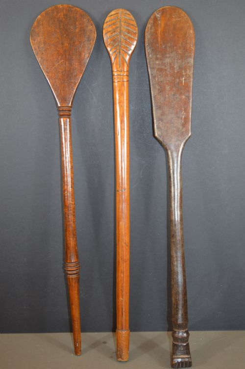 3 Tribal Polynesian/oceanic Paddle Clubs,c1880