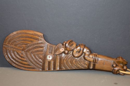 Hand Carved Maori Patau Tribal Club,c1930.