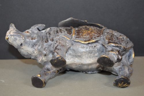 AUSTRIAN COLD PAINTED BRONZE RHINOCEROS INKWELLC1910 - ADDITIONAL PHOTO 5