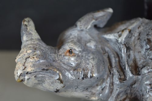 AUSTRIAN COLD PAINTED BRONZE RHINOCEROS INKWELLC1910 - ADDITIONAL PHOTO 6