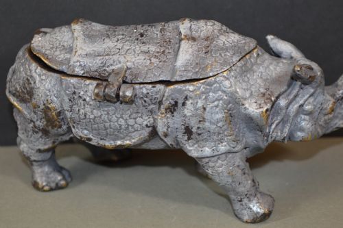 AUSTRIAN COLD PAINTED BRONZE RHINOCEROS INKWELLC1910 - ADDITIONAL PHOTO 7