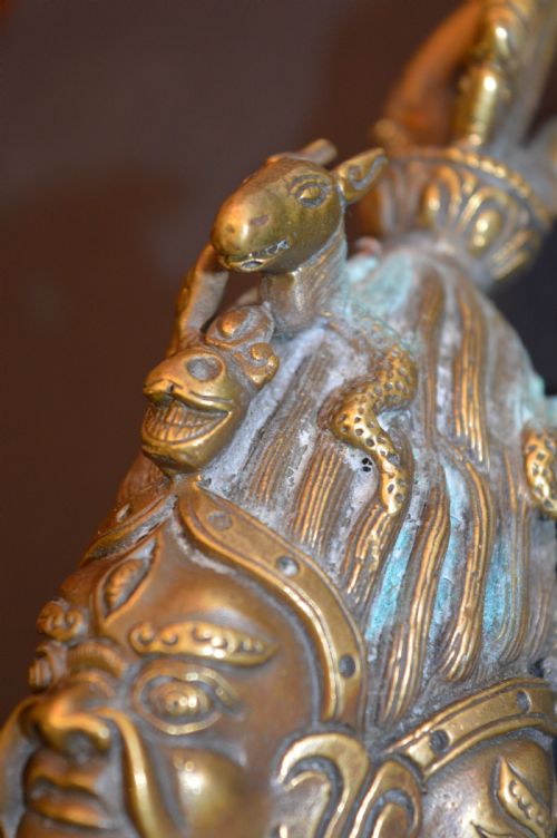 LARGE TIBETAN BRONZE PHURBA ON STANDC1890 - ADDITIONAL PHOTO 13