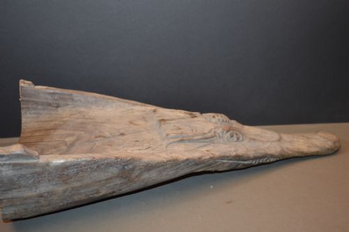 SEPIK RIVER CROCODILE CANOE PROW CARVING C1880 - ADDITIONAL PHOTO 6