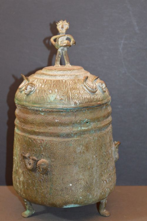 Large (1.3kg) African Ashanti Bronze Gold Pot,c1920