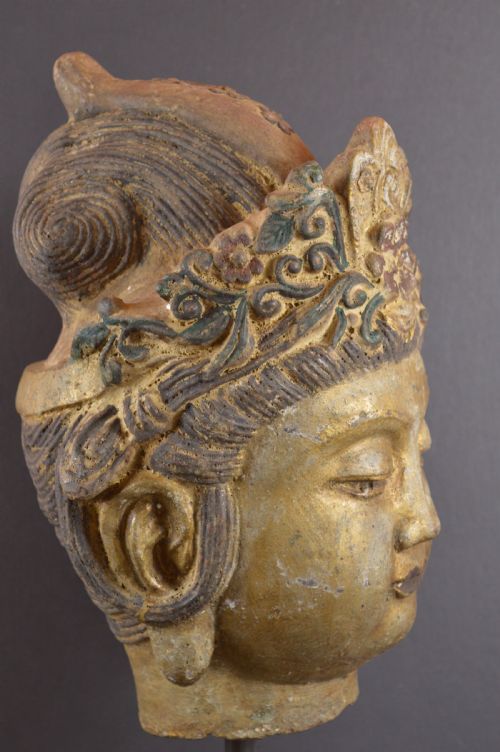 LARGE 14KG CHINESE IRON GUANYIN BUST ON STANDC1880 - ADDITIONAL PHOTO 4