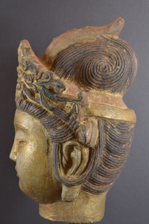 LARGE 14KG CHINESE IRON GUANYIN BUST ON STANDC1880 - ADDITIONAL PHOTO 6