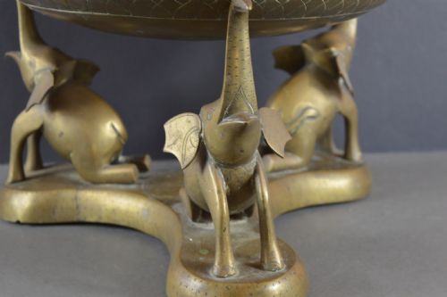 LARGE 85KG INDIAN BRASSBRONZE BOWL ON STANDC1880 - ADDITIONAL PHOTO 5