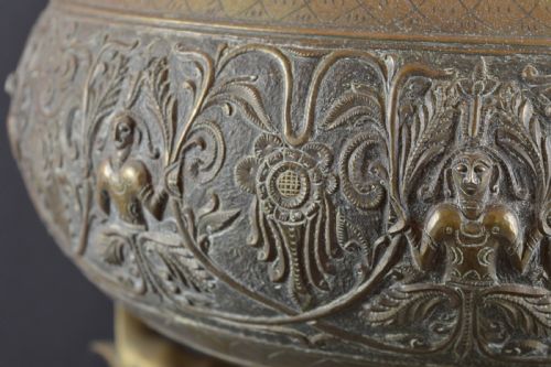 LARGE 85KG INDIAN BRASSBRONZE BOWL ON STANDC1880 - ADDITIONAL PHOTO 8
