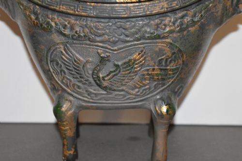 LARGE CHINESE BRONZE CENSER C1890 - ADDITIONAL PHOTO 1