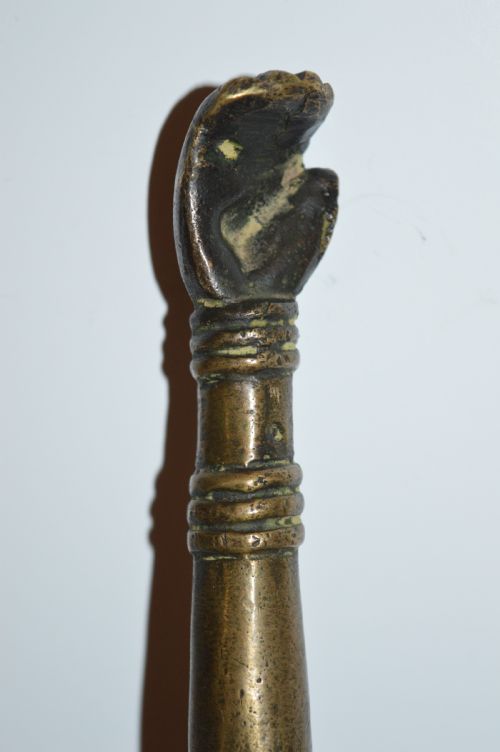 LARGE INDIAN BRONZE CEREMONIAL MACE SOONTAC1860 - ADDITIONAL PHOTO 3
