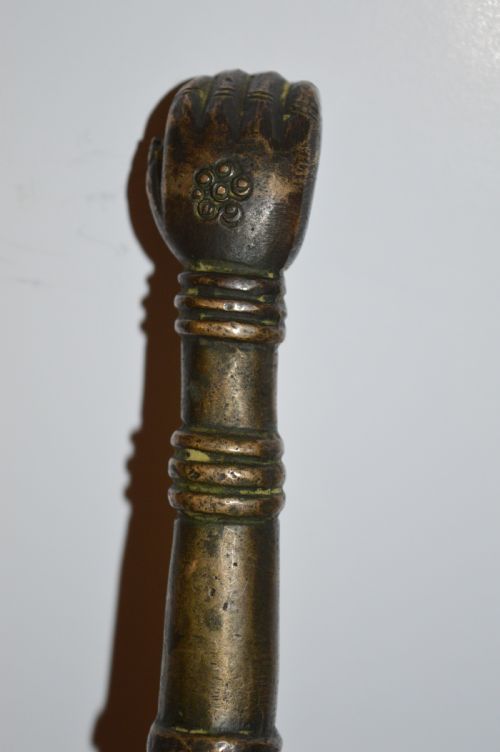 LARGE INDIAN BRONZE CEREMONIAL MACE SOONTAC1860 - ADDITIONAL PHOTO 4