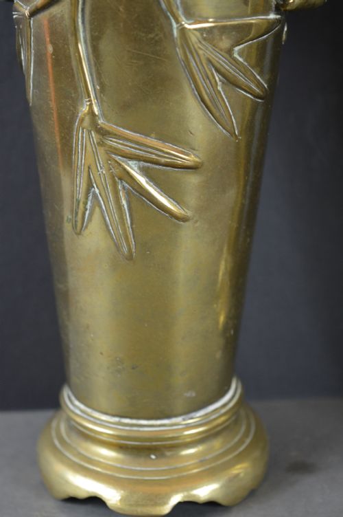 PAIR LARGE 4KG JAPANESE BRONZE VASESC1890 - ADDITIONAL PHOTO 4