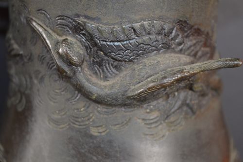 PAIR LARGE 8KG JAPANESE BRONZE VASESC1880 - ADDITIONAL PHOTO 7