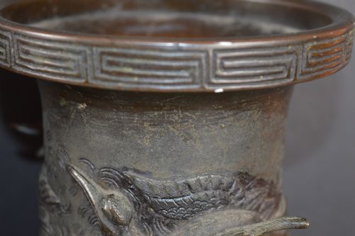 PAIR LARGE 8KG JAPANESE BRONZE VASESC1880 - ADDITIONAL PHOTO 9