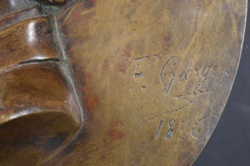 US CIVIL WAR BRONZE PLAQUE F GEORGE SIGNED J LAVERGNE1856 - ADDITIONAL PHOTO 4
