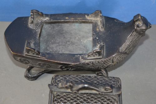 CHINESE BRONZE BOAT JUNK CENSERC1880 - ADDITIONAL PHOTO 4