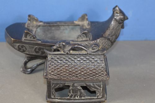 CHINESE BRONZE BOAT JUNK CENSERC1880 - ADDITIONAL PHOTO 5
