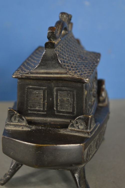 CHINESE BRONZE BOAT JUNK CENSERC1880 - ADDITIONAL PHOTO 10